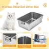 with Handle Litter Pan Open Top Cat Toilet Durable Cat Litter Box  Home