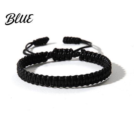 Gender-neutral Bracelet Unisex Hand Rope Adjustable Handmade Braided Solid Color