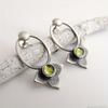European and American Vintage Unique Olive Green Synthetic Zircon Earrings, Vintage Petal-shaped Earrings for Women