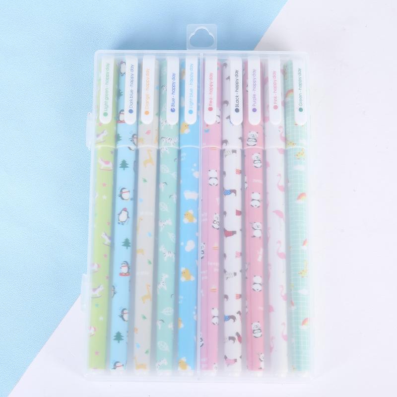 10 Pcs Color Pen Set Neutral Pen for Office Work, Brushing Questions, Signing Writing, Diaries, Notes, Student Classroom Prizes, Friend Party Gifts