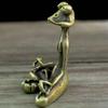 1PC Retro Copperware Incense Socket Zen Frog Ornaments Solid Pure Copper Frog Tea Pet Incense Holder Ornaments
