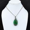 Lab-Created Emerald Gemstone Pure Copper Wire Wrapped Handmade Pendant Jewelry For Gift