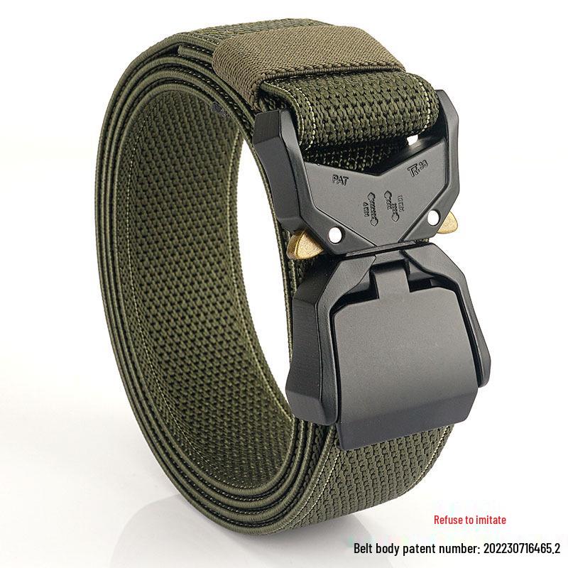 Męski pas taktyczny z aluminiową klamrą szybkozapinającą i elastycznym nylonowym płótnem
