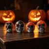 Yousheng Skeleton Pumpkin Ornaments, Resin Durable Halloween Decorations, Retro Dark Style Table Decor, for Party Window