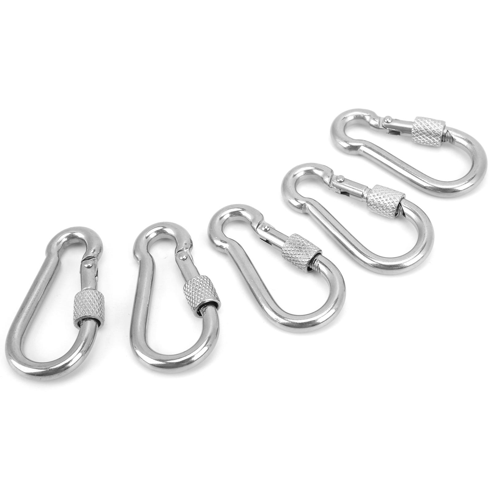 

50MM Carabiner Boats Heavy Duty Stainless Steel Clips Spring Snap Hooks Buckles