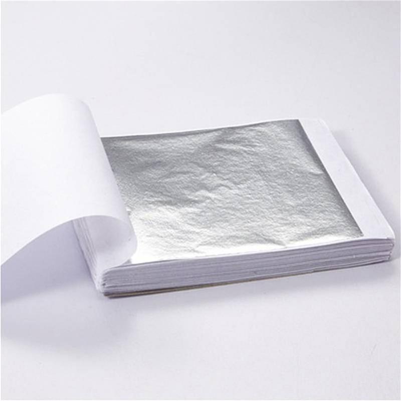 100PCS 24K Gold Leaf Gold Foil Sheets For Decoration Facial Cover Arts Crafts Paper Home Gold Foil Gilding