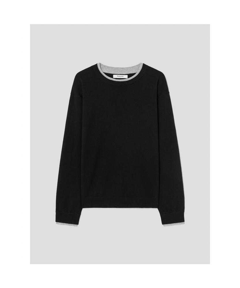 8seconds Layered Detail Round Pullover Black