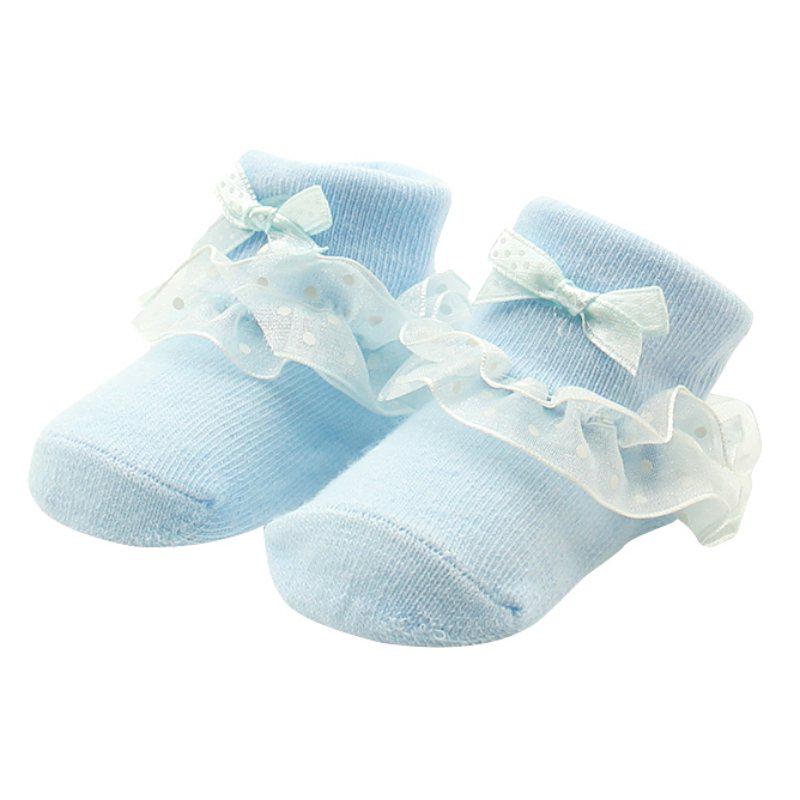 Infant Baby Girl Lace Ruffle Frilly Ankle Socks Sweet Princess Soft Cotton Socks