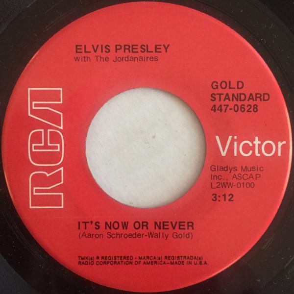 7inch Record ELVIS PRESLEY, JORDANAIRES - It's Now Or Never / A Mess Of Blues 4470628 RCA VICTOR 1977 US Rock Used