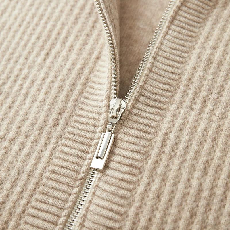 Felpa Cardigan con Zip Spessa da Uomo Maglione Lavorato a Maglia in Lana Merino Casual Larga Autunno Inverno Felpa Calda Giacca a Manica Lunga