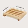 1pc Creative Bamboo Soap Tray - Drain Soap Box for Bathroom Countertop Storage and Organization