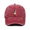 Cartoon Washed Lotso Print Baseball Cap Men Women Vintage Kpop Snapback Cap Adjustable Breathable Trucker Hat Sunscreen Hat
