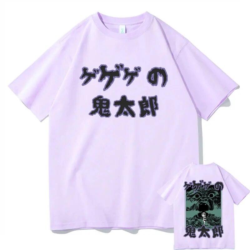 Japanese Anime Gegege No Kitaro Graphic T-shirt Unisex Vintage T Shirts Unisex Women Manga Casual Tees Unisex 100% Pure Cotton Tshirt