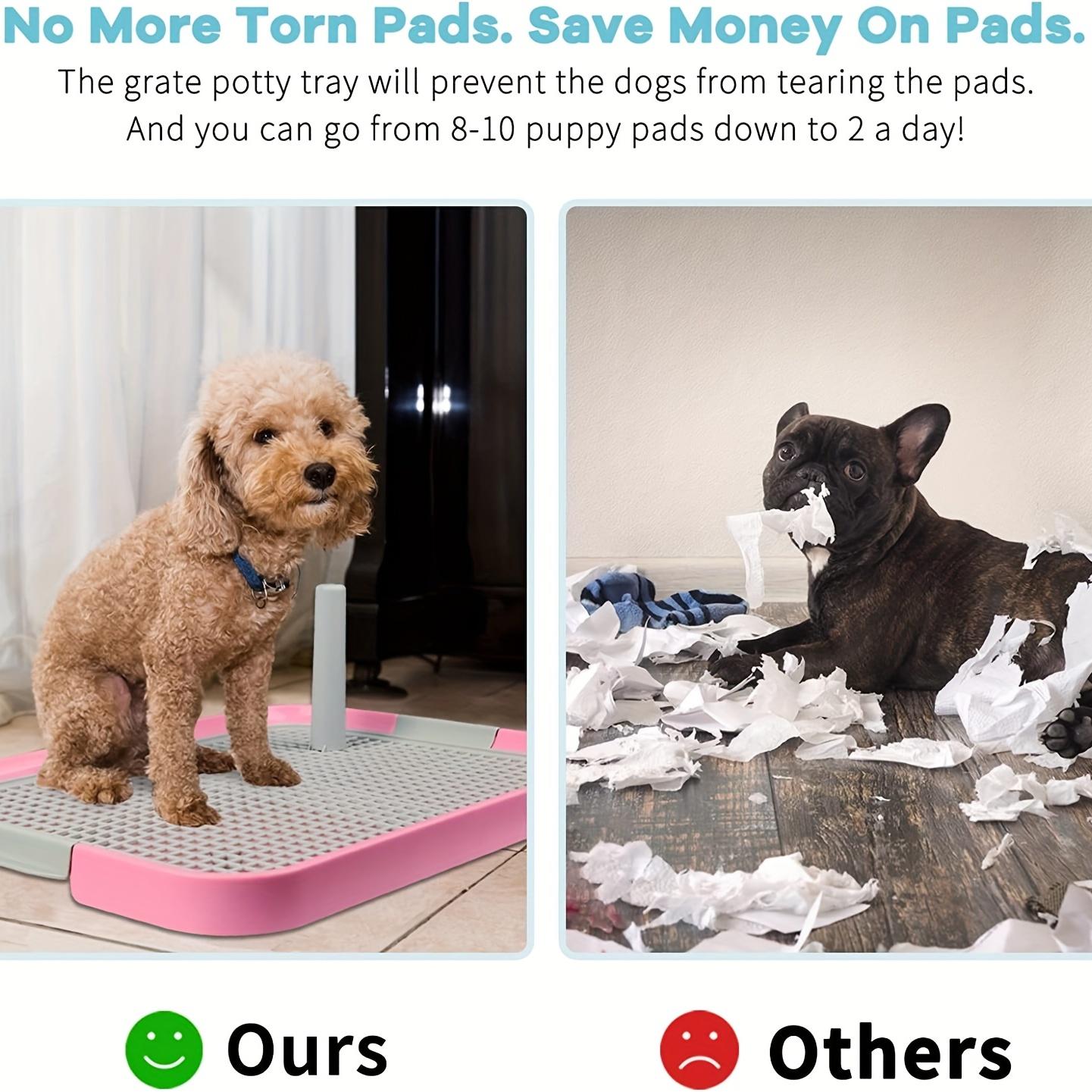 Vassoio Vasino Per Cani Con Griglia Rimovibile E Colonna – Base In ABS+PP, Antiscivolo E Antiodore, Per Addestramento Alla Toilette In Appartamento, Bagno O Box
