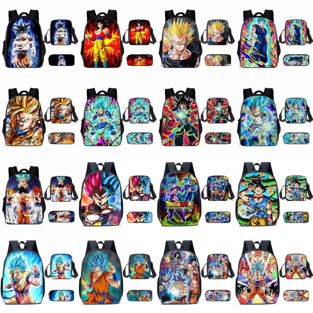 Dragon Ball Z Backpack Cartoon Oxford Fabric School Bag With Breathable Straps For Middle School Students