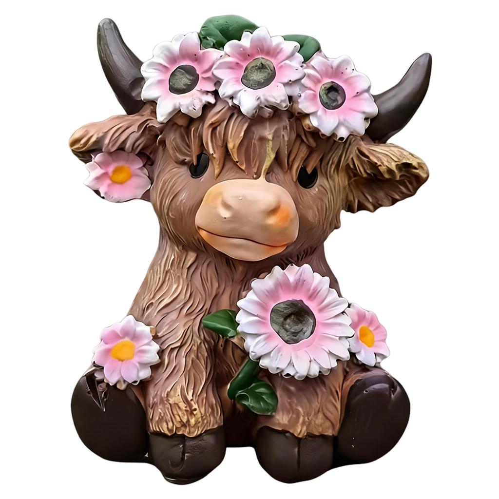 Multifunctional Calf Flower Pot Pen Holder Couple Decoration Resin Figurine