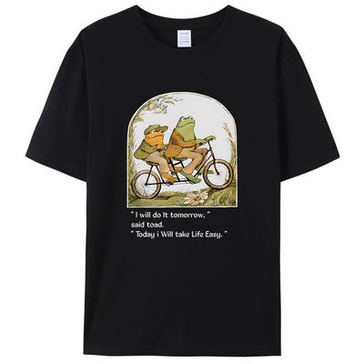 Frog And Toad Shirts I Will Do It Tomorrow Vintage Men's T Shirt Women Clothing Classic Tee Graphic T-Shirt Funny Tops