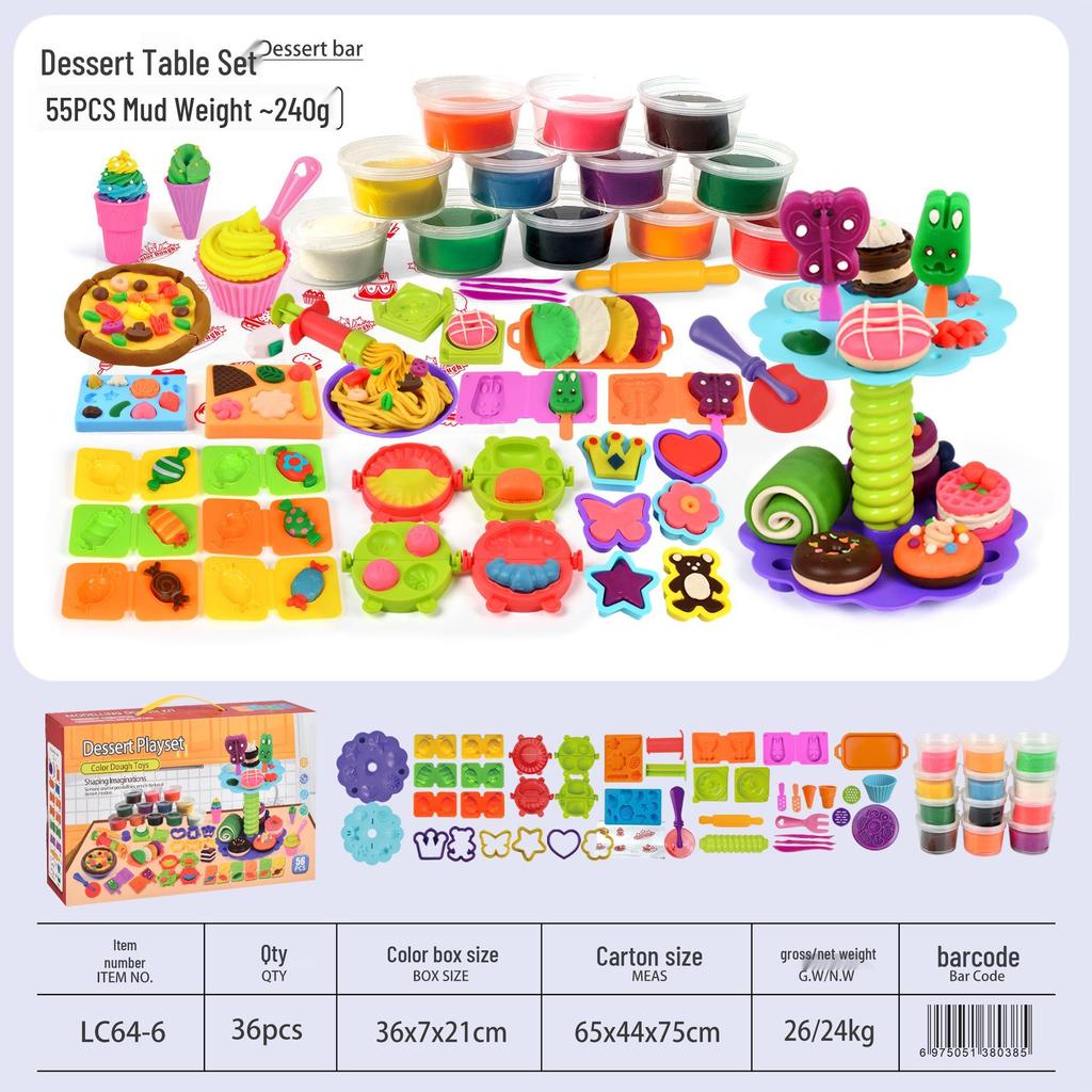 Wheat Clay Burger & Ice Cream Maker DIY Play-Doh Toy Set for Kids Ages 6+