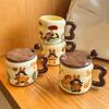 Hochwertige Keramiktasse mit Deckel Freundin Souvenir Geschenk für Mädchen Geburtstagsgeschenk praktische Keramiktasse kreatives Geschenk