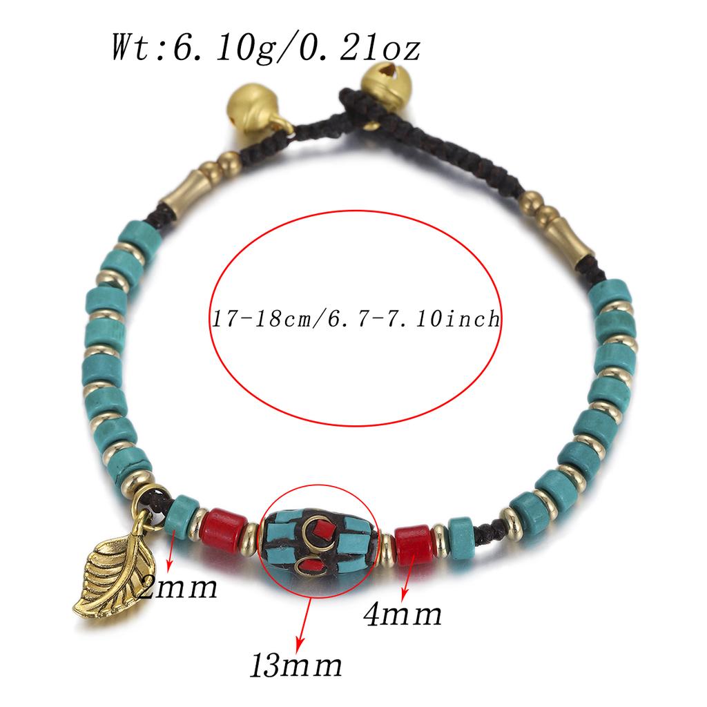Ethnic Nature Stone Nepal Copper Beads Bracelet Women Men Vintage Tibetan Buddhist Mantra Hand Prayer Wheel Bracelets Zircon