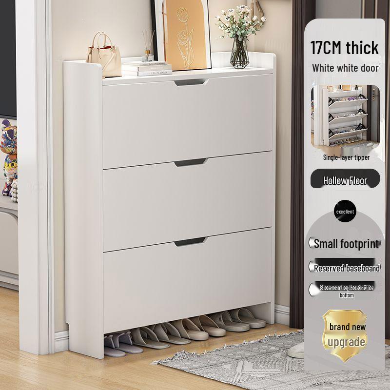 Ultra-Thin Flip-Lid Shoe Cabinet: Space-Saving Multi-Layer