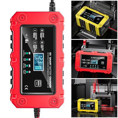 6A 12V Car Battery Charger Battery Maintainer Trickle Charger Smart Charger for Auto Motorcycle Lead-Acid AGM GEL Batteries