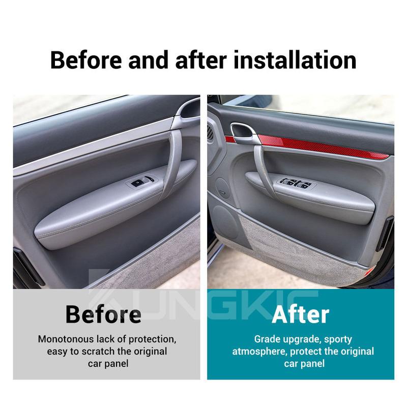 Real Soft Carbon Fiber Sticker For Porsche Cayenne 2003 2004 2005 2006 2007 2008 2009 2010 Door Decor Interior Car Accessories.