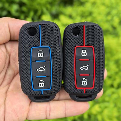 Car Key Case for VW Golf Jetta POLO Tiguan for Skoda Yeti Superb Rapid Octavia for SEAT Leon Ibiza 3 Button Silicone Key Cover