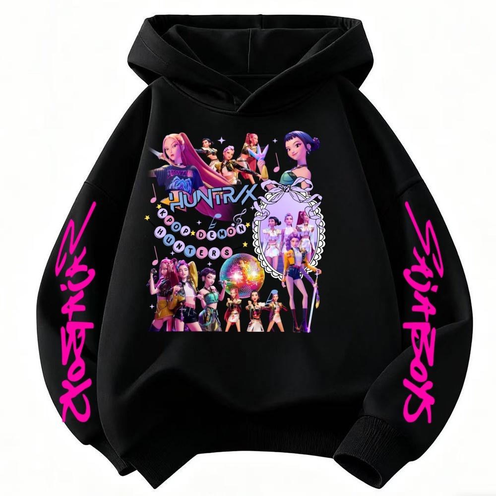 

K-Pop Охотники на демонов Толстовка Музыкальный стиль Девушки Мода Повседневный свитшот Рождество Ребенок K-Pop Охотники на демонов Толстовки 100