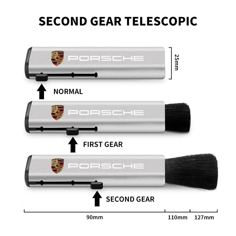 1Pcs Car Interior Cleaning Brush Telescopic Small Soft Brush For Porsche Boxster Cayenne Panamera Macan Cayman 911 918 996 917 991
