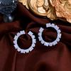 Design Light Luxury High Sense Geometric Circle Zircon Earrings Temperament Show Face Small Earrings Earrings