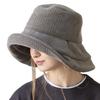 Adele AW Charmant Wide Brim Full Sun UV Adjustable with Chin Size L Gray Loo&c Women's Hat, Protection, Protection, Fall/Winter Warmth, Foldable,