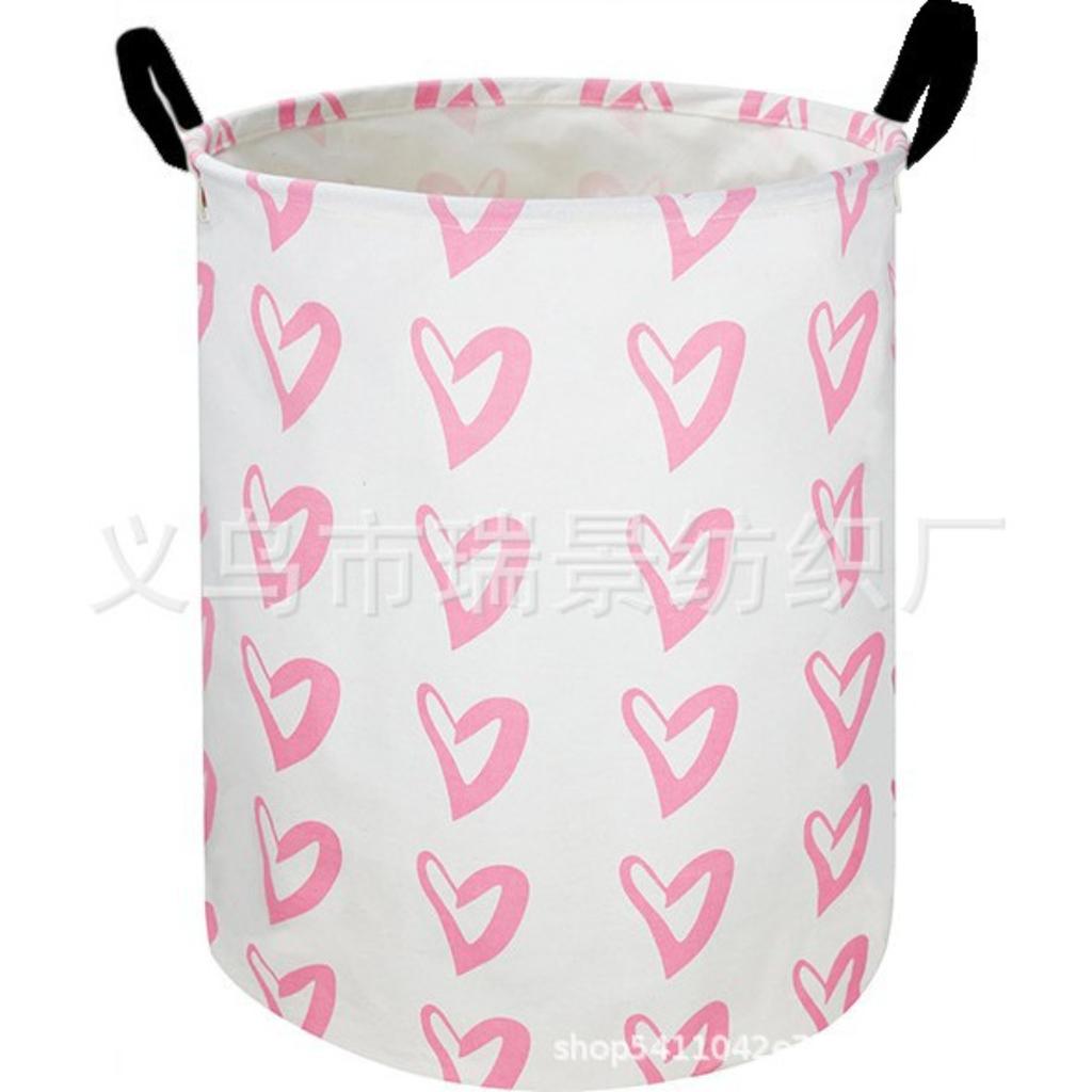 Girls Laundry Hamper Basket, Pink Bowknots