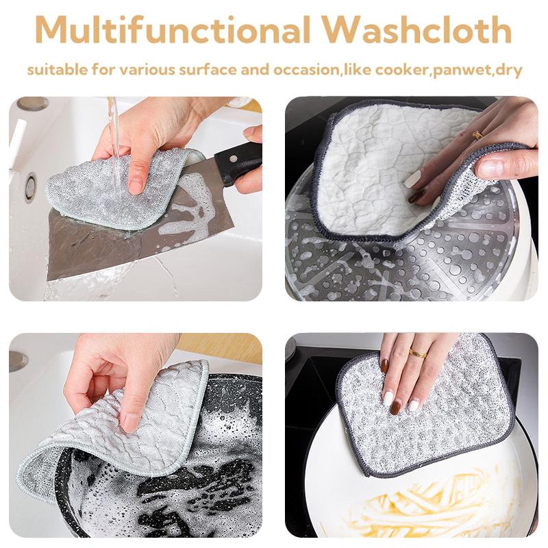 5 Stück Spülschwamm Wiederverwendbar Doppelseitig Pfanne Topf Geschirr Lappen Magische Schwämme Scheuerschwämme Haushaltsküche Badezimmer Reinigungswerkzeug