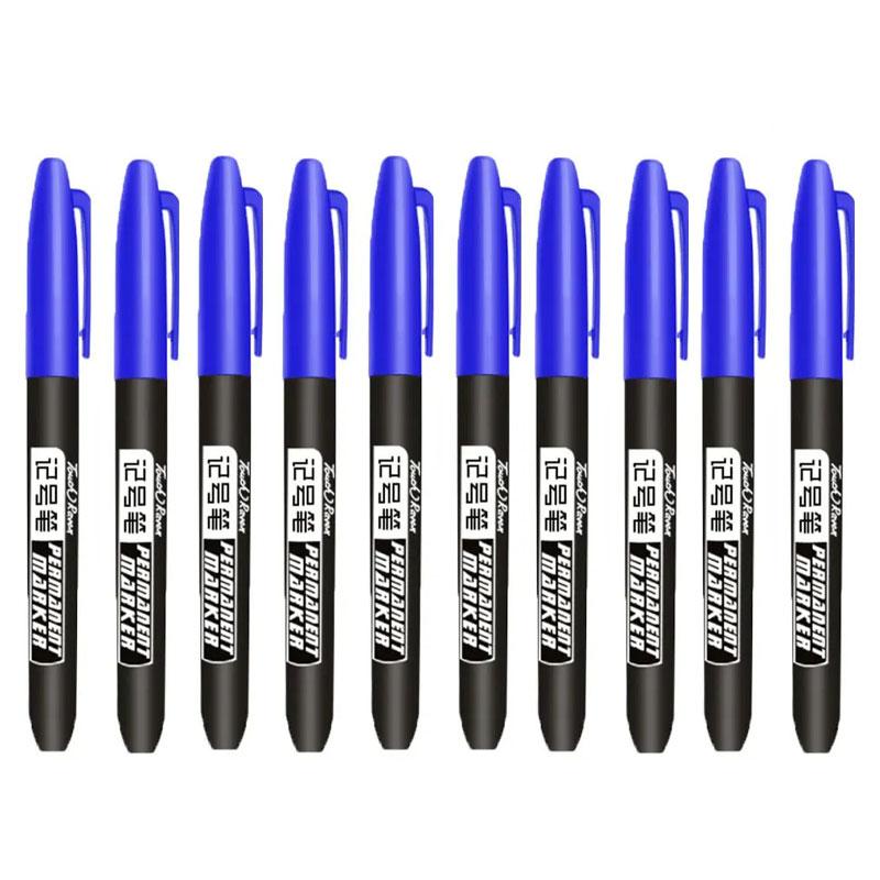 6/10 PCS Permanent Marker Pen Manga Drawing Markers Black Blue Red Waterproof Ink Sketch Pens Stationery Art School Supplies