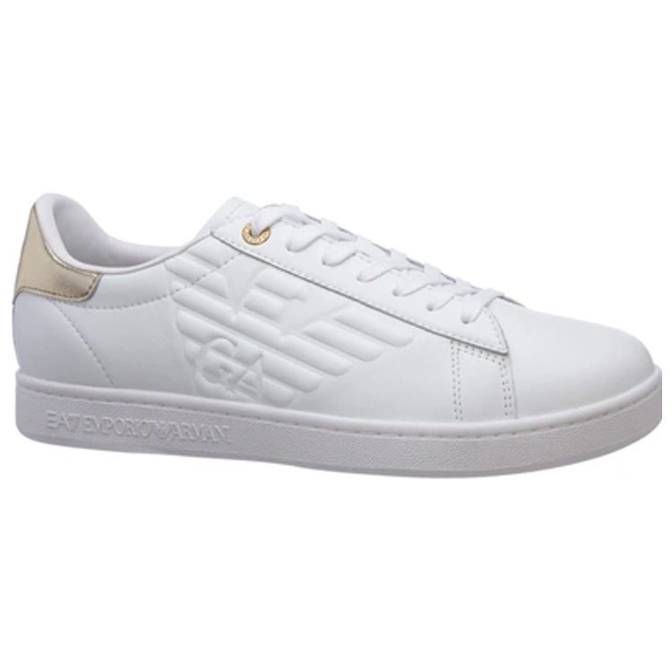 Emporio Armani EA7 Embossed Logo Casual Sports Low-Top Sneakers Unisex Sneakers White Platinum X8X001XCC51R579