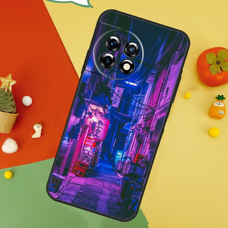 Japanese Night City Aesthetic Back Case For OnePlus 15 13R 13 13T 12 12R 11 10 10T 8T Nord CE 5 2 3 4 Lite N20 N30 Cover