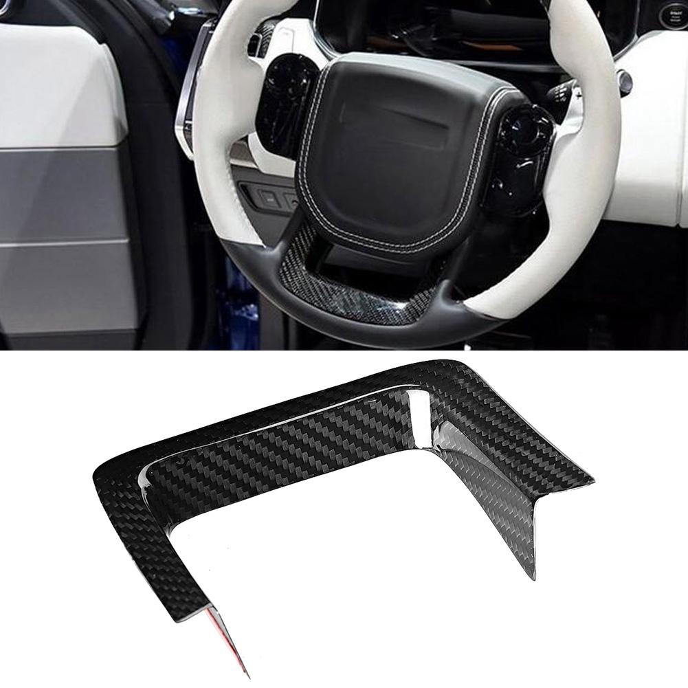 Car Steering Wheel Trim Real Carbon Fiber Auto Decoration Fit for Range Rover Evoque 2020