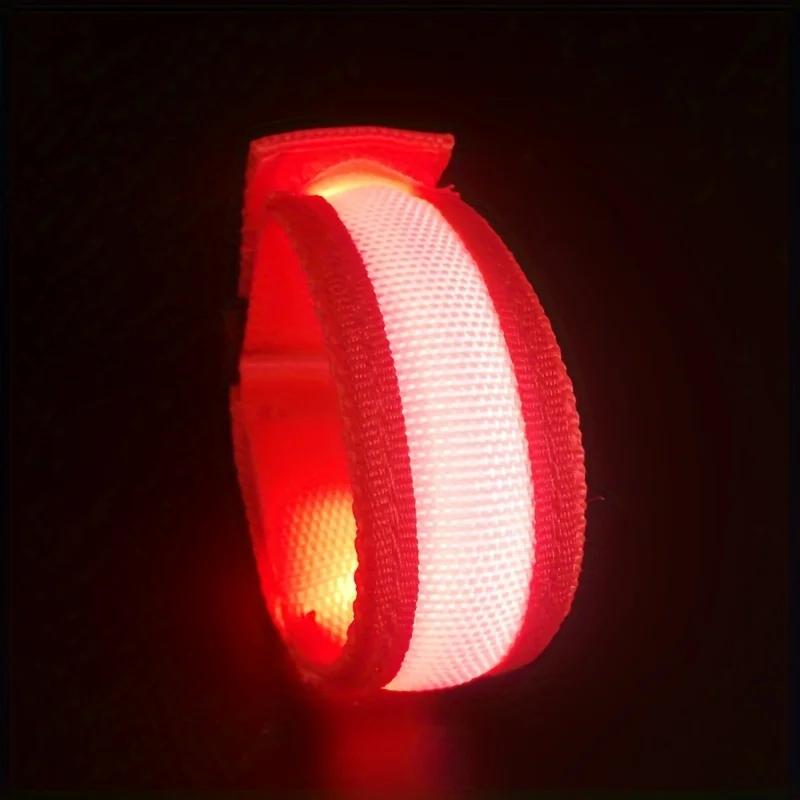 1PC Glowing Bracelets LED Luminous Arm With LED Reflective Bracelet Adjustable Running Armband For Runners Joggers