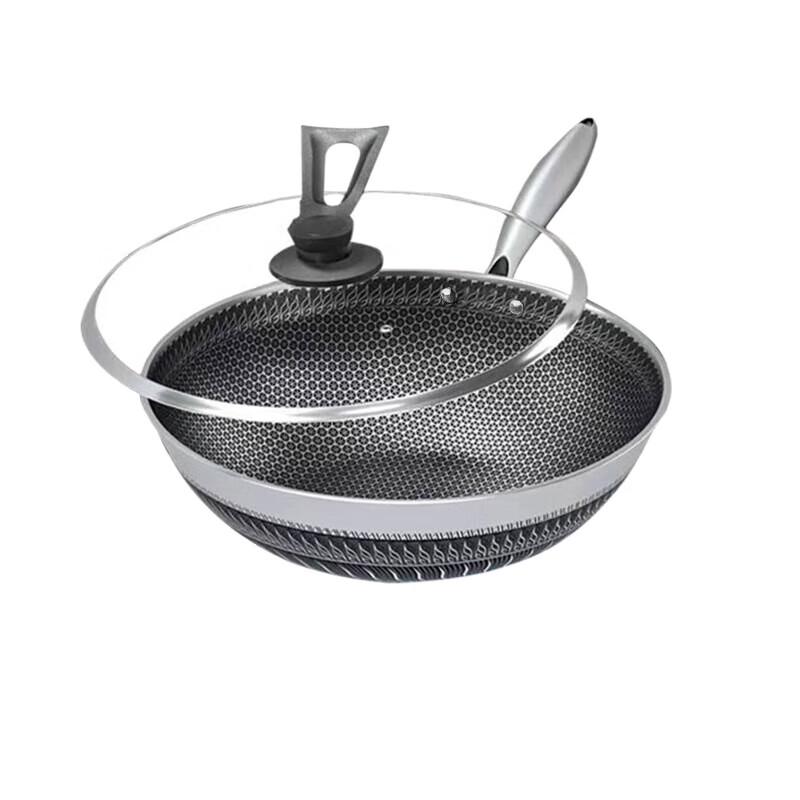 Shangheng 32cm Non-stick 316L Stainless Steel Honeycomb Wok