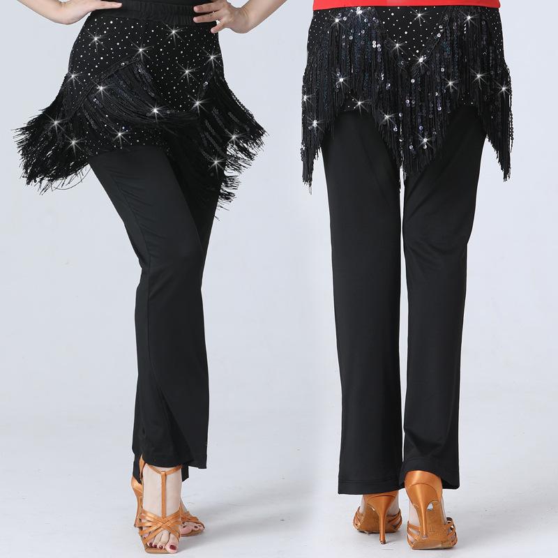 Pantalons Sexy à Franges Sequins pour Femmes Danse en Ligne Samba Latine Salsa Carré Gitba Vêtements de Danse Pantalons Scintillants