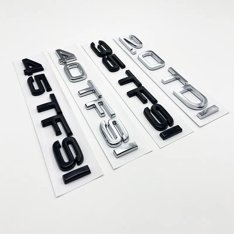 3D Flat Letters ABS Emblem 2.0TDI 35TFSI 40TFSI for 05E A3 S3 Car Trunk Lid Nameplate Badge Logo Sticker Chrome Glossy Black E05