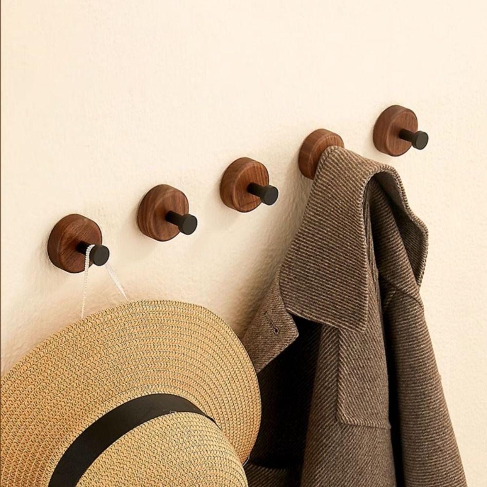 

Solid Wood Wood Wall Hook Coat Peg Wall Coat Rack Multi-Purpose Wooden Hook Scarves style 3