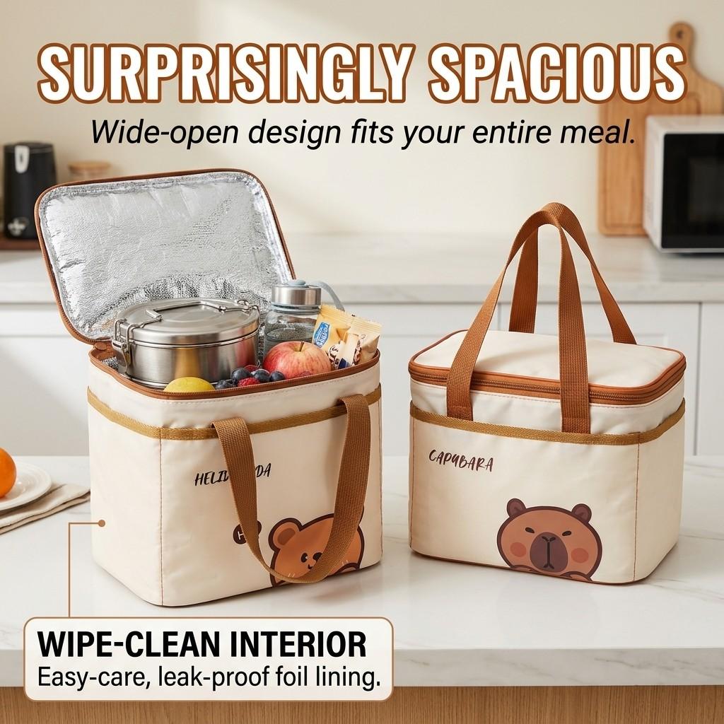 Large Capacity Insulated Lunch Box Bag Outdoor Portable Waterproof Storage Bag With Handle Cartoon Food Container Thermal Bag