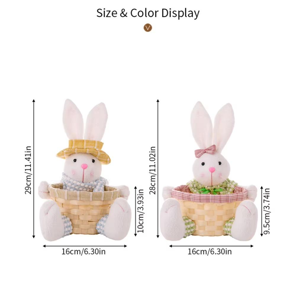 Rattan Easter Eggs Storage Basket Stable Base Candy Bowl Easter Woven Basket  Kids