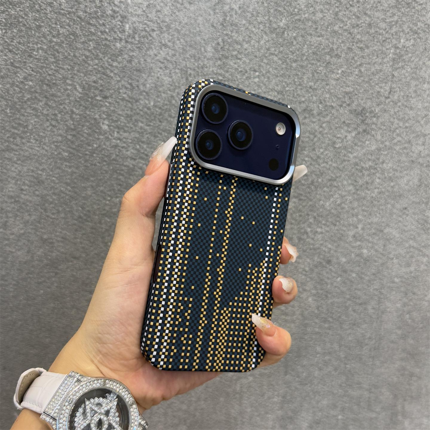 

Gilded Kevlar Magnetic iPhone 17 Pro Max Case with Luminous Skin-Feel Design iPhone 14 PROMAX