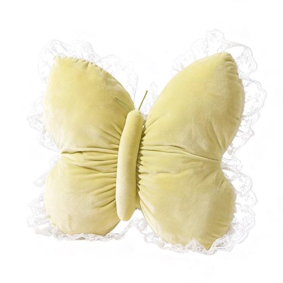 

Подушка-бабочка, мягкая подушка-бабочка с кружевной оборкой, декоративная подушка для дивана, для дома, гостиной, спальни жёлтый