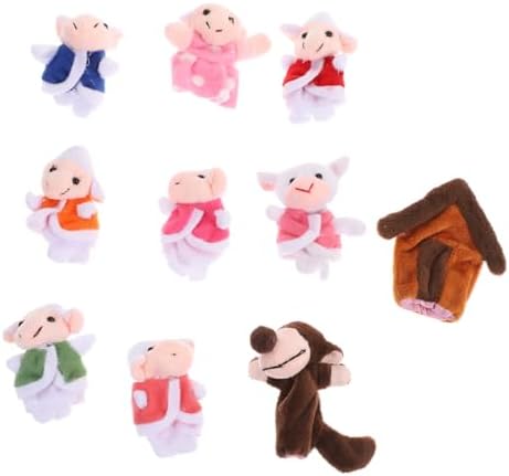 Milisten Wolf and Lambs Finger Puppets Soft Durable Hand Puppets for Interactive Play At Home and School Gifts for Boys and Girls