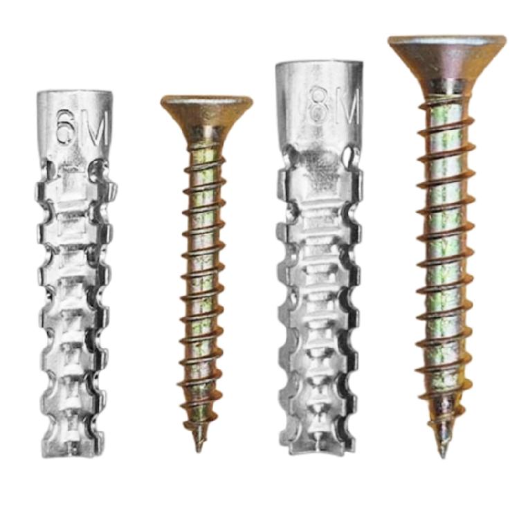 50Pcs High Strength Metal Expansion Screws Serrated Expansion Tube Tapping Screws for Home Improvement Enduring