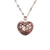 Pure Purple Gold Shiny Hollow Heart Temperament Colored Gold Plated Rose Gold Pendant Necklace Women